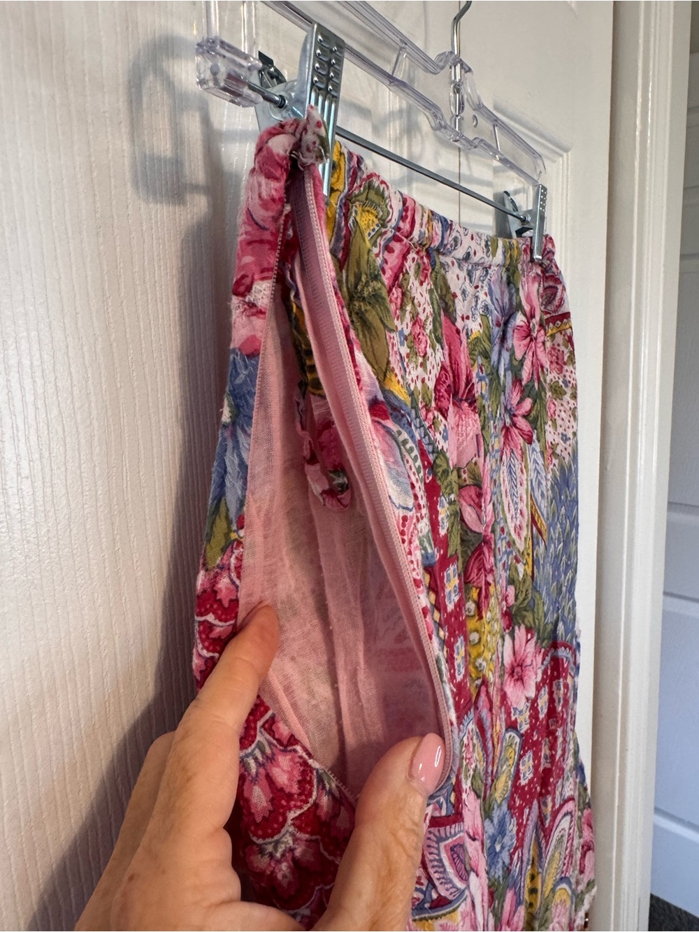 Boston Proper Boho Floral Patchwork Skirt Beaded Fringe Size XS Side Zipper - Picture 6 of 10